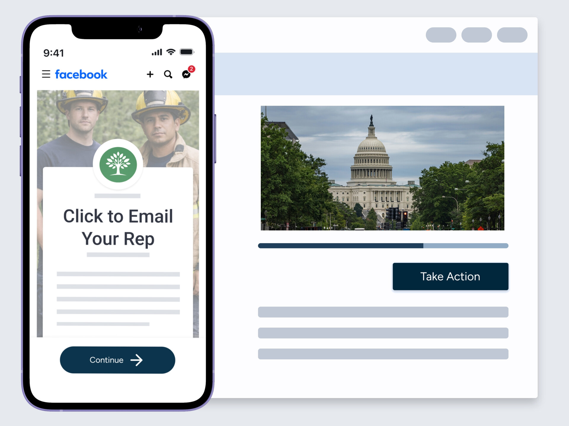 Recruit and mobilize verified advocates.