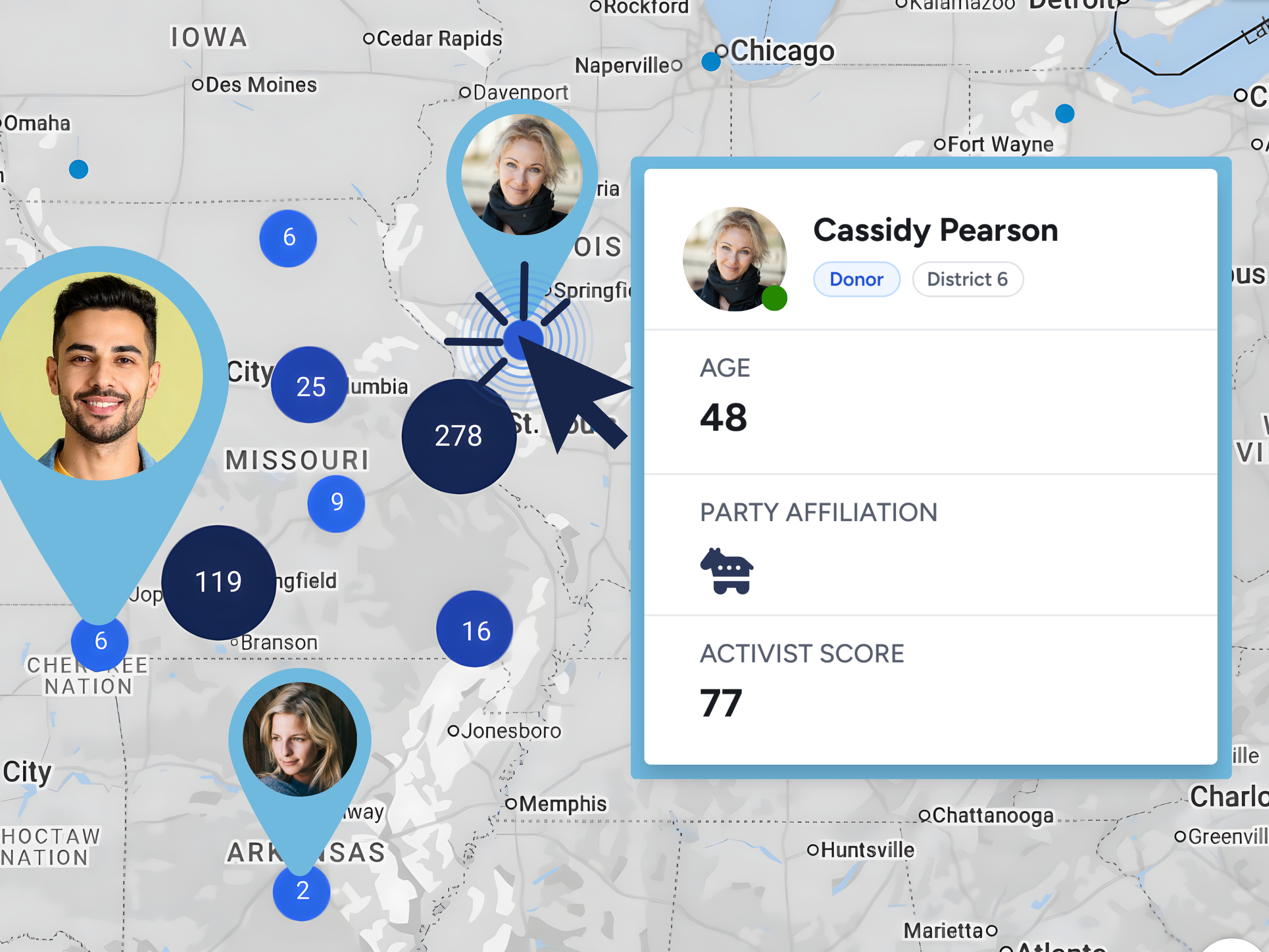 District coverage map
