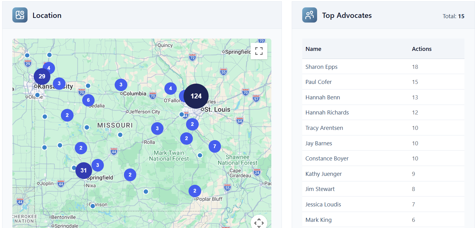 District coverage map